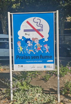 prohibido fumar en la playa de portocelo